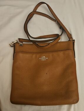 Coach Tan Pebbled Leather Crossbody Bag